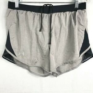 Under Armour Shorts Womens Sz M Gray‎ Black HeatGear Loose Fit Athletic